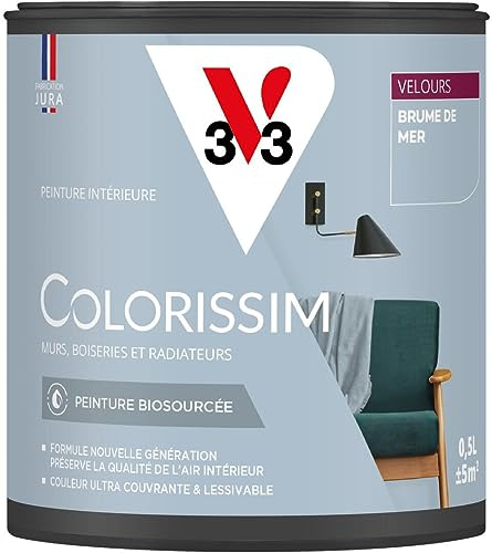 V33 Peinture multi-supports Colorissim® Brume de mer Velours 0,5L