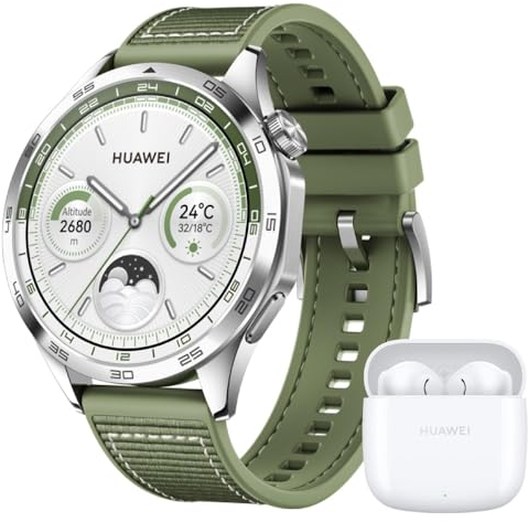 HUAWEI Watch GT 4 Montre Connectée Intelligente Jusqu'à 14 Jours d'autonomie - Compatible avec iOS et Android - Suivi de la fréquence Cardiaque - Montre Sport, SpO2 et GPS - 46MM Vert Version FR