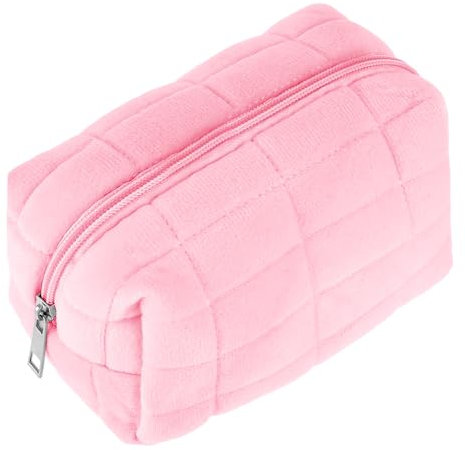Sibba Kosmetiktasche Tragbare Makeup Tasche Reise-Kulturbeutel für Toilettenartikel Schminktasche Handtasche Damen Mäppchen Makeup Bag Kosmetiktaschen Reißverschluss Organizer Tasche Münztasche Rosa