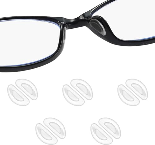 Coussinet Lunettes Nez,Plaquette De Nez Pour Lunettes,Palette Lunette,5 Paires Naselli Per Occhiali Silicone Trasparente,Plaquettes De Nez Antidérapantes Pour Lunettes,Coussin De Nez Pour Lunettes