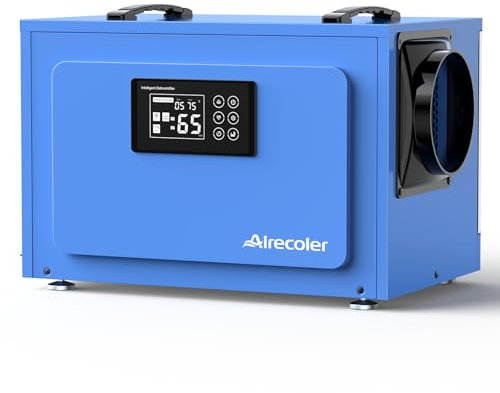 Airecoler 125 Pints Commercial Dehumidifier with Pump for Crawl Spaces & Basements with Drain Hose, Industrial Grade Water Damage Restoration for up to 6,000 sq ft, Auto Defrost, Memory Starting