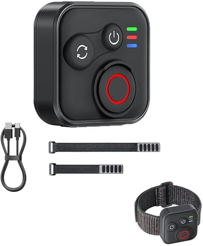 CERFFOOL Telecomando Bluetooth senza fili intelligente per GoPro Hero 13/12 e Insta360 X5/GO 3S/Ace Pro 2, controllo otturatore impermeabile con cavo di ricarica