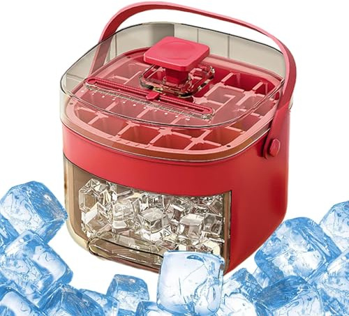 Bandejas de hielo para congelador, cubo de hielo cubierto, molde de fácil liberación con asa, juego de contenedores de almacenamiento apilables, bandeja de polímero reutilizable, ideal para el hogar
