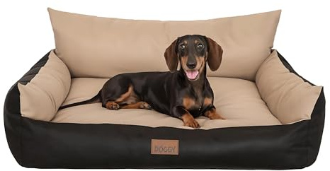 PillowPrim Hundebett - Möbel für Tiere, Katzenbett - Hundekorb für kleine mittelgroße & große Hunde - Hundekissen – Hundesofa – Hundeliege – Schlafplätze - 63x48 cm - Beige