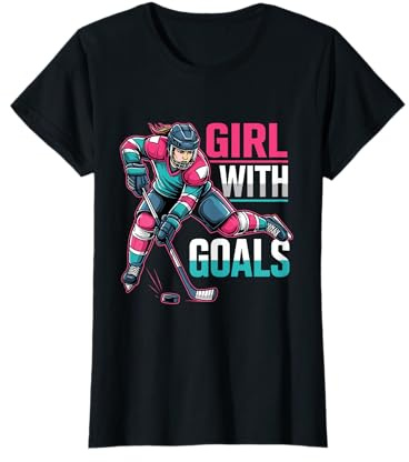 Chica con Goles Hockey Mujer Camiseta