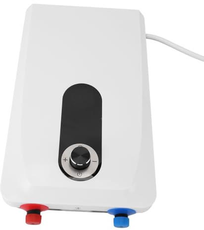 Denash Mini Chauffe-eau Chaude sans Réservoir pour évier, 5 500 W, Chauffage Rapide, Affichage de la Température LED, pour Cuisine et Salle de Bain, Conception Compacte