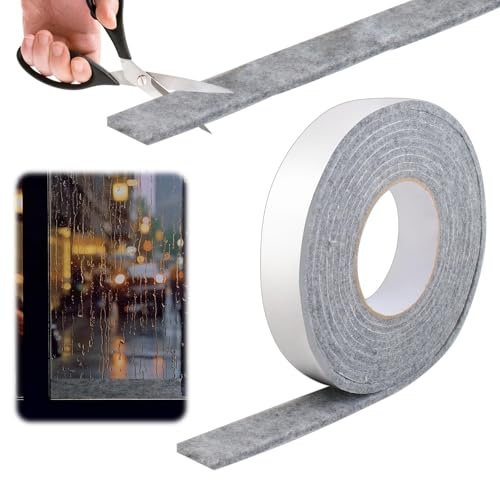 Anti-Condensation Absorbers Strip 3cm x 4m Windows Absorbent Strips Self Adhesive Tape Window Moisture Absorbing Strip for Protect Windowsill Wooden Frames Glass Self-Adhesive Water Absorber Grey