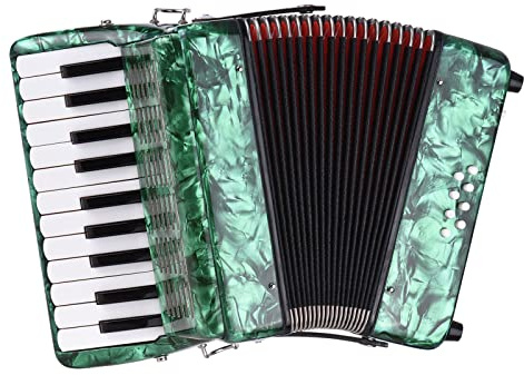 Karlak 22 Tangenter 8 Bas Utsökt Pianodragspel för Nybörjare med Justerbara Remmar Gig Bag - Perfekt för Barn och Studenter Svart (Grön)