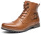 Bruno Marc Herren Motorrad Stiefel Schnürstiefel Boots Klassische Chukka Biker Freizeitschuhe,Size 46,Braun,Philly-3