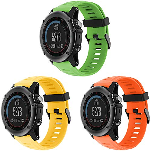 TOPsic Armband Kompatibel mit Garmin Fenix 3 Armband, Silikon Sportarmband Uhr Band Strap Ersatzarmband Uhrenarmband mit Werkzeug für Garmin Fenix 3/Fenix 3 HR/Fenix 5X Smart Watch