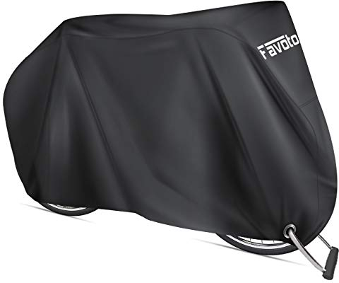 Favoto Housse de Vélo Extérieure, Bâche de Protection de Bicyclette Imperméable Anti Poussière Pluie UV Neige pour VTT et Vélo de Route Montagne, 200x70x110cm Noir