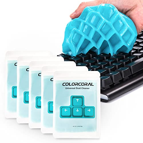 ColorCoral Keyboard Cleaner Cleaning Gel Car Laptop Cleaner Keyboard Cleaning Dust Cleaner for Clean Keyboard PC Tablet Computer Car Air Vents(Blue 5Pack)