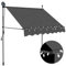 vidaXL Markise Einziehbar Handbetrieben mit LED Wasserabweisend Klemmmarkise Balkonmarkise Sonnenschutz Terrasse Balkon Garten 100cm Anthrazit