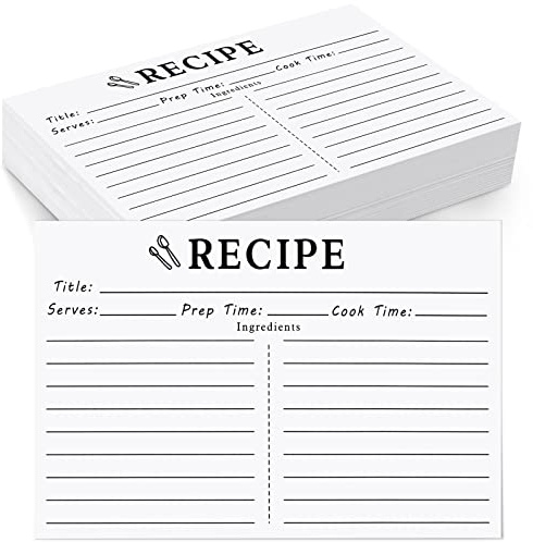 70 Count Recipe Cards, Recipe Cards 4x6 White, 4x6 Recipe Card Double Sided, Blank Recipe Card for Bridal Shower and Wedding