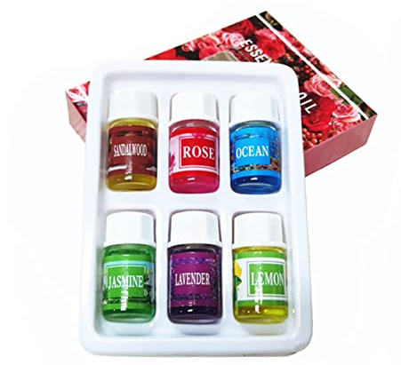 HshDUti Essential Oils Set of 6/12 x 3ml for Aromatherapy Bath Spa Diffuser Fragrance Relaxing Scent, Pure, Natural, Vegan Oils Including Rose, Lemon, Jasmine, Lavender, Sweet Orange, Tea Tree 6pcs