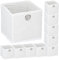 Murago - 10er Set Faltbox ca. 15x15x15 cm Weiß - Würfel Aufbewahrungsbox faltbar Einschub Korb Schubladen Unterwäsche Organzier klappbare Boxen Stoff Regalkorb klein