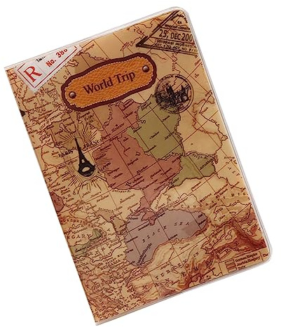 CHILDWEET Pochette De Avec Design Carte Monde Pour Passeport Et Documents De Voyage Housse Pour Billets Et De Crédit Couleur Aléatoire