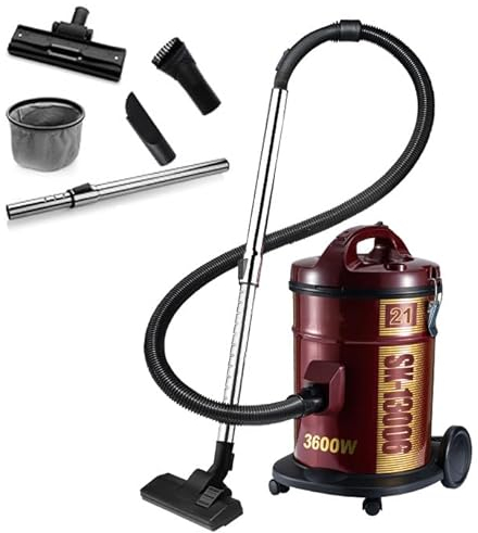 Aspirador en Seco y Húmedo 21L, 3600W, Aspirador Industrial, Cable de 5m Limpiador de Tapicería de Alfombras para Uso Doméstico, Piso, Lechada, Azulejos, Sofá, Alfombra, Automóvil