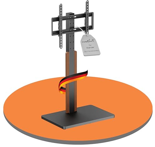 PureMounts TV Ständer, Standfuss, Universal Fernsehständer für 32-65 Zoll Samsung, LG, Philips, Panasonic UVM., Max. Vesa 400x400 & 40 kg, schwarz