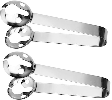 SHOWERORO 2pcs Reusable Tea Bag Holder Spoon Heat Resistant Teabag Squeezer Stainless Steel Tea Tongs Multi-Purpose Kitchen Utensils