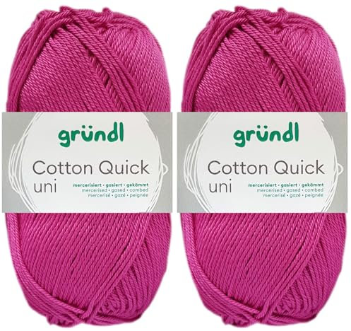 2x50 Gramm Gründl Cotton Quick Häkelgarn aus 100% Baumwolle 108 Orchidee