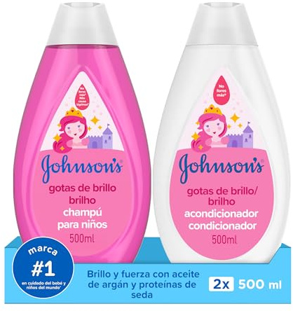 Pack Johnson's Baby Gotas de Brillo - Champú y Acondicionador con Aceite de Argán