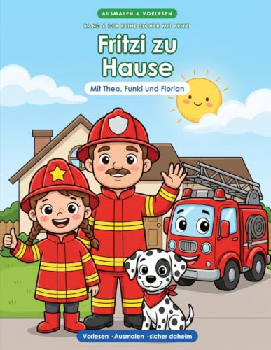 Fritzi zu Hause: Mein großes Ausmal- & Vorlesebuch – Sicherheit im Haushalt ab 3 | Steckdose, Treppe & Badewanne | Wenn es klingelt und wenn ich allein bin