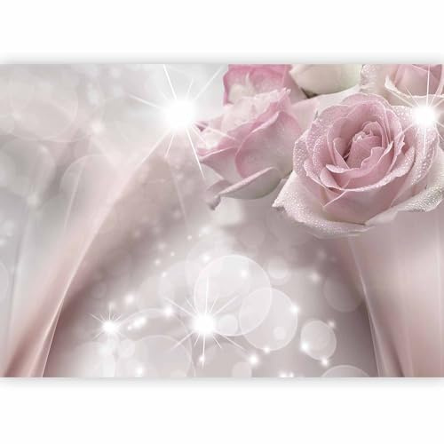 murando Photo Wallpaper Rose 400x280 cm Non-Woven Premium Art Print Fleece | Wall Mural Decoration Poster Picture Design Modern Flowers beige