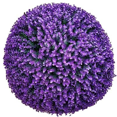 EIOLWJIEO Palla topiaria Artificiale dall'aspetto Realistico con Bassa Manutenzione Ampia Applicazione Palline Decorative in plastica Finta bosso, Viola Blu 30 cm
