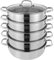 Dampfkocher, 5-Schicht-Dampfgarer aus Edelstahl Dampftopf Glasdeckel Zuhause, Induktion Dampfgarer Dampfkocher Edelstahl (32cm)