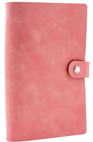 Geschäftlich Kartenhalter Buch, PU-Leder Geschäftskarte Buch Etui Organisation Bindemittel Name ID Kartenetui für Männer und Frauen, Kapazität bis zu 150 Karten (Rosa)