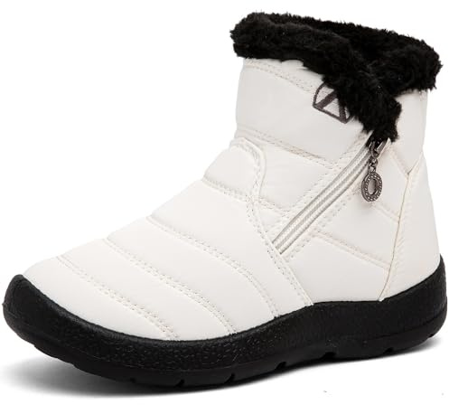 GOGOUP Kids Snow Boots Boy's Girl's Warm Fur Lined Boots Winter Waterproof Outdoor Ankle Booties Shoes Non-Slip (Little Kid/Big Kid)
