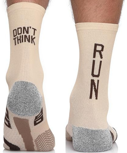 TODO RUNNING RAID CREW Laufsocken mit Lustige Aufschrift, Anti Blasen Socken, Running Socks Men. Bunte Sport Socken Damen 39-42, Laufsocken Herren (Don't Think Run, 39-42)