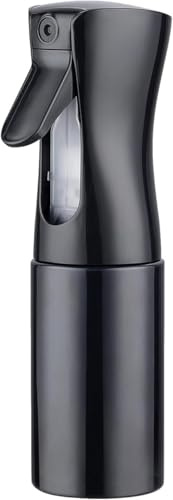 J Morgan 200ml Water Spray Bottle, Continuous Mist Empty Hair Spray Bottles for Cleaning, Curly Hair, Plants, Black