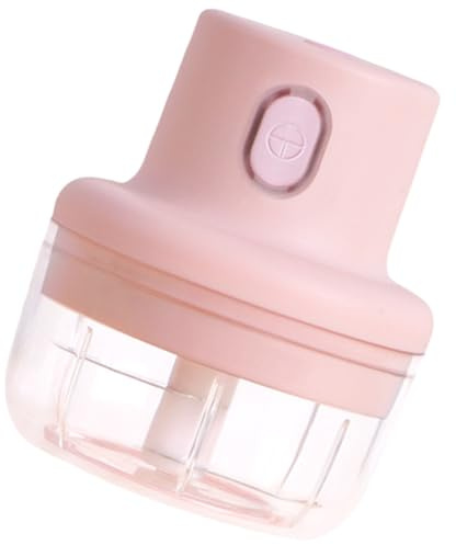 NUOBESTY Tritatutto Elettrico per Aglio 100ml Rosa, Affettatrice per Verdure Portatile Lame in Acciaio Inox, Ricaricabile Usb, per Cucina Domestica e Preparazione Alimenti