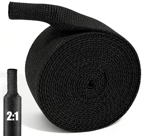 Joycabin 2:1 krympslang flätad, 3 m Ø 16 mm PET-kabelslang, flätad kabelslang, flexibel flätad slang, isoleringsslang för kabelisolering, märkning, kabelbuntning, reparationer