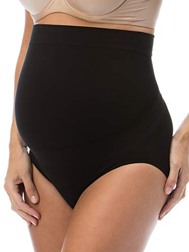 RelaxMaternity 5100 (Nero, L) Slip Premaman Cotone con Sostegno Addome Guaina Gravidanza