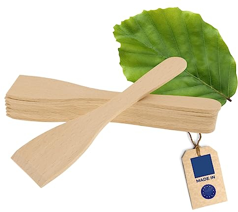8x HOFMEISTER® Raclette Scraper madera larga - protege las sartenes raclette revestidas, espátula para raclette resistente al calor de Europa, robusto accesorio para raclette de haya nacional, 17 cm