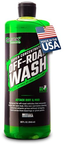 Slick Products Total Off-Road Wash Super Concentrate – Thick Foaming Car Wash Soap with Hybrid-Ceramic Formula for Dirt Bikes ATV UTV Trucks Jeeps and More – Foam Cannon Ready – 32 oz