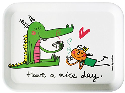 Laroom Bandeja, Melamina, Blanco