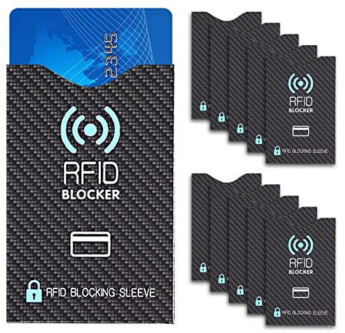 CMOISO RFID Blocker Kartenhülle, 10 Pcs ec Karten Schutzhülle, Unisex Kreditkartenhülle, Bankkarten Schutzhülle, ec Karten Schutzhülle RFID Blocker, Schutzhülle ec Karte Datenklau
