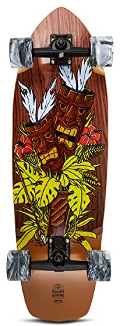 Surfskate Skateboard Carver Ghettoblaster - Cuscinetti Veloci a Sfera ABEC 11 - Tavola in Acero Canadese e Teak a 7 strati - Ideale per Pumping - Principianti Bambini e Adulti
