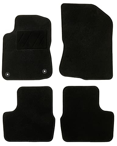 DBS – Tapis de Voiture - sur Mesure pour Peugeot 208 (03/2012-09/2019) – Antidérapants avec Clips de Fixation – 4 Tapis Auto Avant/arrière – Moquette Noire