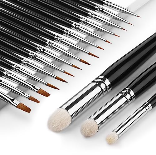 Miniature Paint Brushes with Drybrush Set for Miniature Painting,18PCS Fine Detail Paint Brush Dyrbrush for Miniatures Citadel Model Paint Brushes for Model Painting