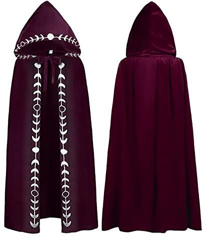 Capa de satén para mujer con capucha, abrigo largo para boda, vestido de novia, disfraz de Halloween, disfraz medieval, túnica de vampiro, bruja, capa larga, con capucha, capa larga, cosplay, disfraz
