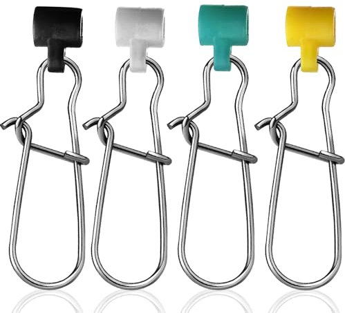 FishTrip Sinker Slides für Angelvorfächer – 25 Stück Duo Lock Snaps für Angelschnur, robuste Gewichte, Sinker, Salzwasser, Zubehör (gemischte Farbe_L#_100 Stück)