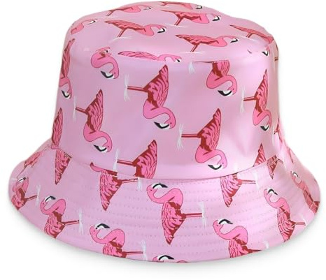 KUMSODE Unisex Fischerhut modischer Sommerhut, faltbar, Outdoor-Anglerhut, Flamingo-Muster