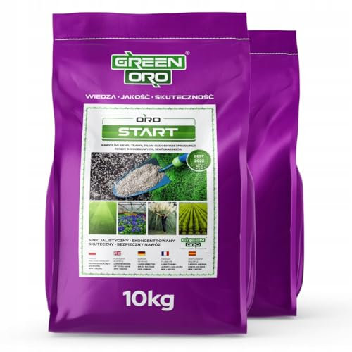 GREEN ORO ORO START 10KG – Engrais spécial pour semis de gazon, gazon en rouleau & boutures de plantes
