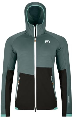 ORTOVOX FLEECE RIB HOODY W - Robuster, technischer Kletter-Fleecehoody für Tage am Fels - GRAU - DAMEN - S