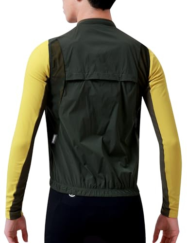 INBIKE Ultralätt (endast 100 g) cykelväst för män, vindjacka, väst, andas, reflekterande UV50 skydd, löpväst, vindtät, ärmlös, sommar, cykel, racercykel, stadsliv, Grön, XXL